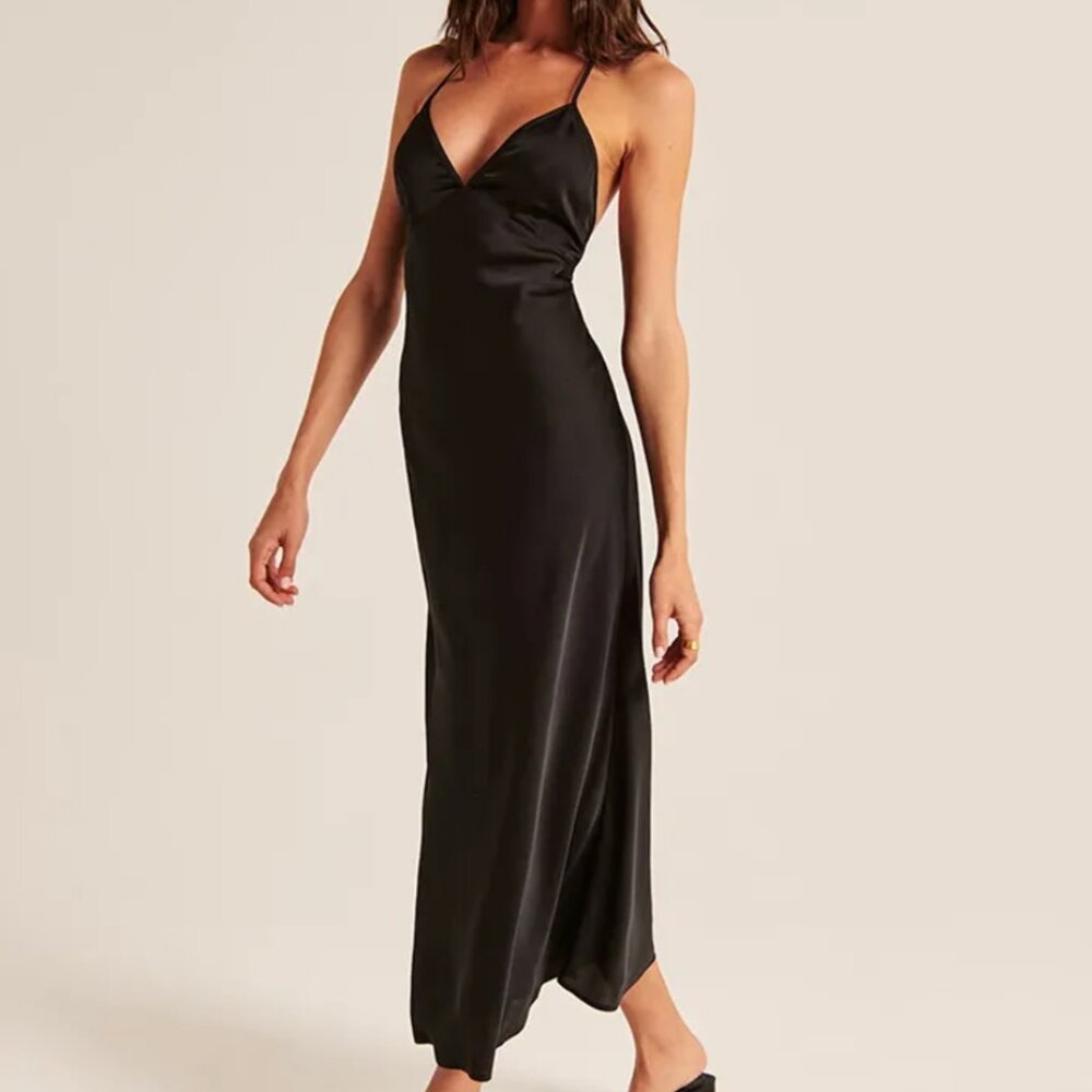 Abercrombie & Fitch Satin Slip Midi Dress - XS SHORT
